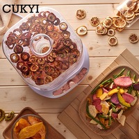 CUKYI suszone owoce warzywa Herb mięso maszyna gospodarstwa domowego MINI odwadniacz żywności Pet mięso odwodnione 5 tace przekąski osuszacz powietrza ue usa 4